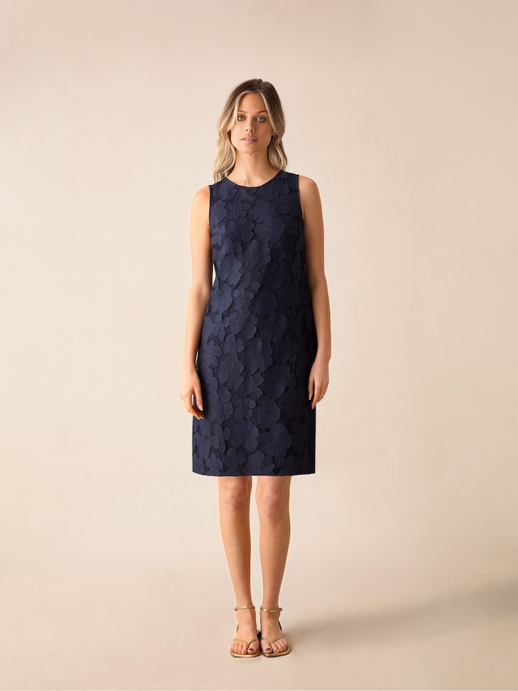 Ro&Zo Blue Lace Mini Shift Dress - Image 1 of 5 Ro&Zo Blue Lace Mini Shift Dress - Image 1 of 5