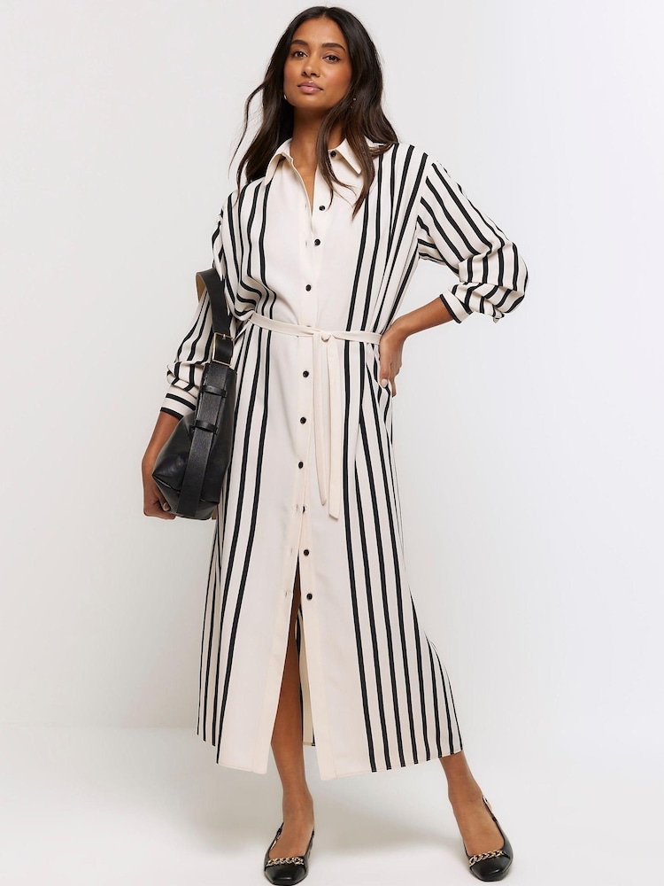 River Island Gestreiftes Midi-Hemdkleid - Bild 1 von 4