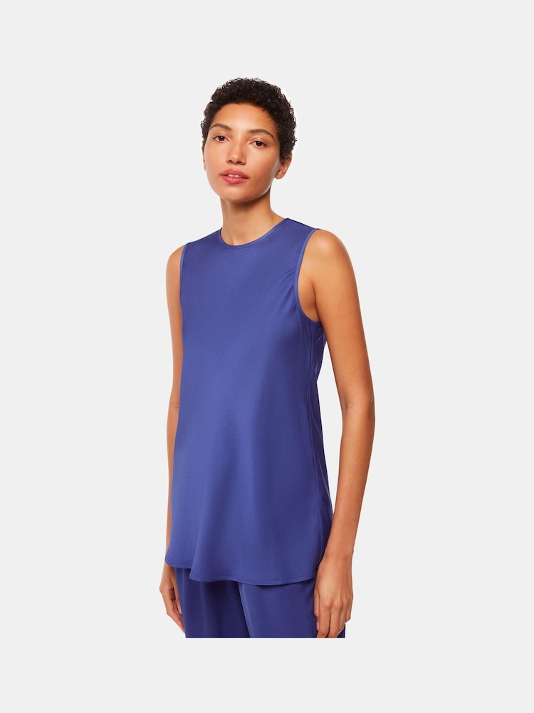 Whistles Petite Blue Clara Longline Tank - Image 2 of 6