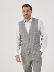 Skopes Natural Whittington Check Tailored Fit Suit Waistcoat - Image 1 of 3