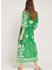 River Island Green Midi V-Neck Tea Dress - Image 2 of 4