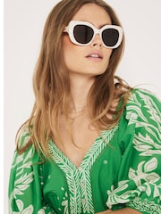 River Island Green Midi V-Neck Tea Dress - Image 3 of 4