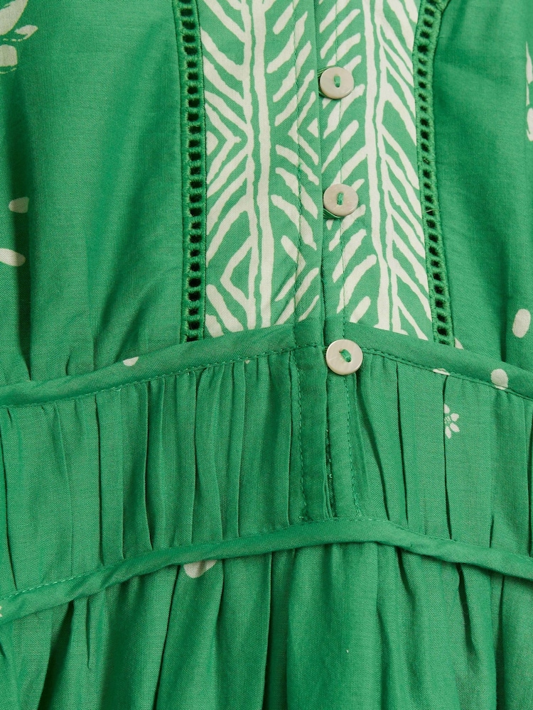 River Island Green Midi V-Neck Tea Dress - Image 4 of 4