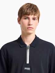 Поло Armani Exchange Navy Contrast Zip 100% Cotton - Image 7 of 9
