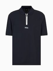 Поло Armani Exchange Navy Contrast Zip 100% Cotton - Image 8 of 9