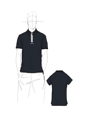 Поло Armani Exchange Navy Contrast Zip 100% Cotton - Image 9 of 9