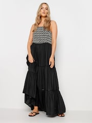 Long Tall Sally Black Embroidery Detail Tiered Maxi Dress - Image 2 of 5