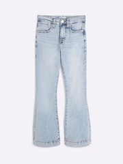 River Island Light Blue 3 Petite High Rise Tummy Hold Flare Jeans - Image 5 of 6