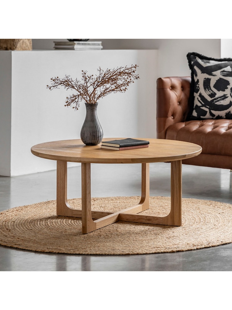 Gallery Home Natural Neston Round Coffee Table - Image 2 of 7
