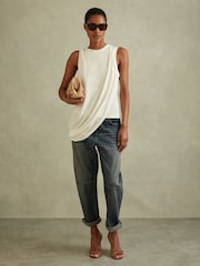 Reiss Ivory Elva Draped Layered Top - Image 1 of 6