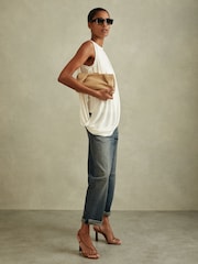 Reiss Ivory Elva Draped Layered Top - Image 4 of 6