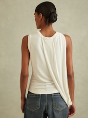 Reiss Ivory Elva Draped Layered Top - Image 5 of 6