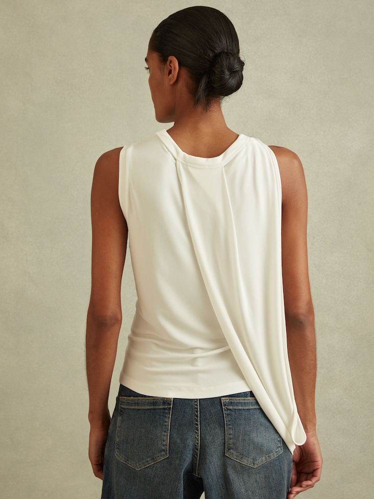 Reiss Ivory Elva Draped Layered Top - Image 5 of 6