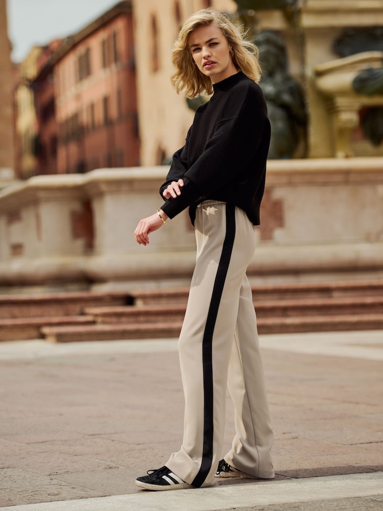 The Set Black/Taupe 2 Pack Pull On Trousers with Side Stripe - Image 8 of 9