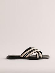 Ted Baker Black Ashika Webbing Flat Sandals - Image 1 of 4