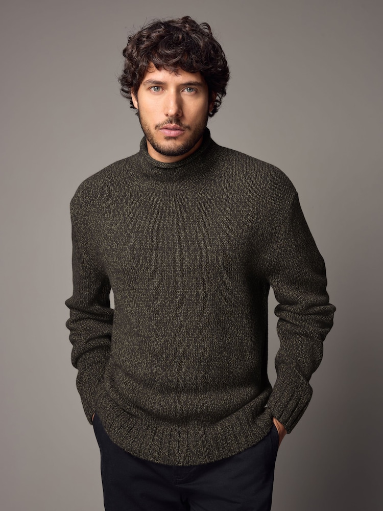 Green Regular Fit Tulip Neck Jumper - Image 1 of 10