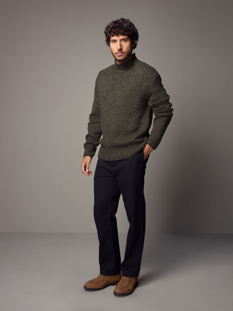 Green Regular Fit Tulip Neck Jumper - Image 2 of 10