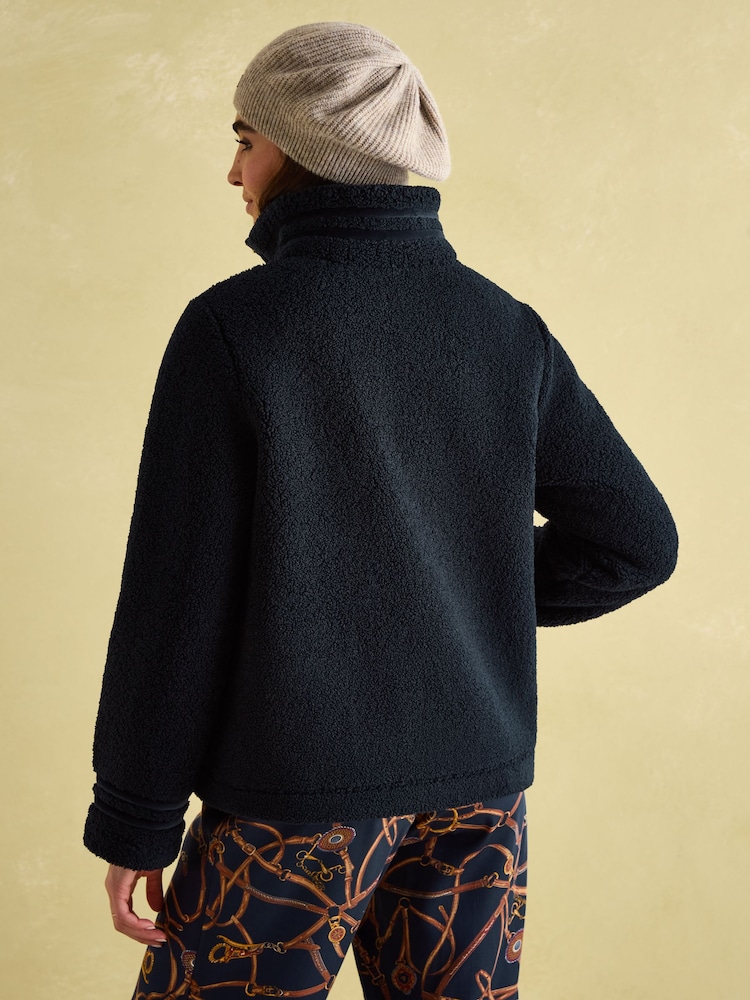 Joules Fleur Navy Blue Fleece Jacket - Image 2 of 7
