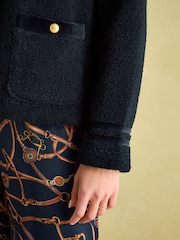 Joules Fleur Navy Blue Fleece Jacket - Image 5 of 7
