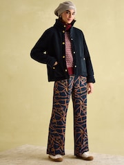 Joules Fleur Navy Blue Fleece Jacket - Image 6 of 7