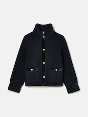 Joules Fleur Navy Blue Fleece Jacket - Image 7 of 7