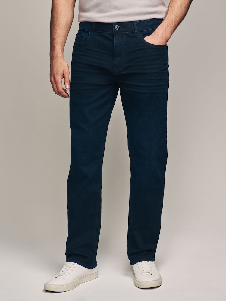 Ink Blue Straight Fit Straight Fit Essential Stretch Jeans - Image 1 of 7