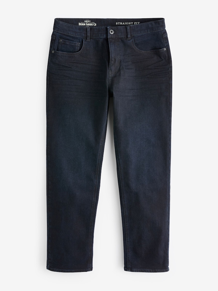 bleu encre - Ajustement droit - Coupe droite Essential Extensible Jeans - Image 6 of 7