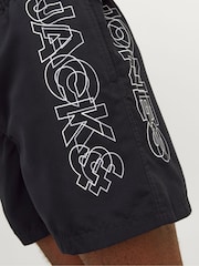 JACK & JONES Black Swim Shorts With Contrast Lining - Image 2 of 8
