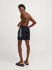 JACK & JONES Black Swim Shorts With Contrast Lining - Image 6 of 8
