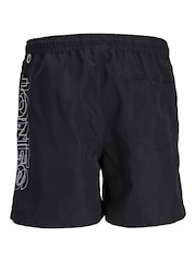 JACK & JONES Black Swim Shorts With Contrast Lining - Image 8 of 8