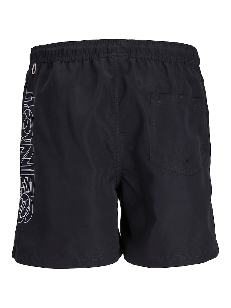 JACK & JONES Black Swim Shorts With Contrast Lining - Image 8 of 8