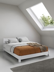 Get Laid Beds White Low Tokyo Solid Wood Bed - Image 1 of 2