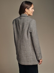 Laura Ashley Grey/Black Dogtooth Wool Check Blazer - Image 2 of 9