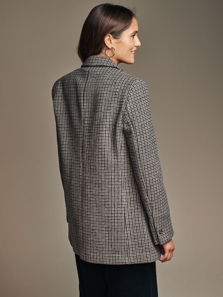 Laura Ashley Grey/Black Dogtooth Wool Check Blazer - Image 2 of 9