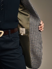 Laura Ashley Grey/Black Dogtooth Wool Check Blazer - Image 5 of 9