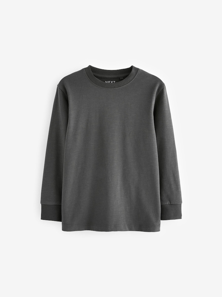 Charcoal Grey Long Sleeve Cosy T-Shirt (3-16yrs) - Image 1 of 3