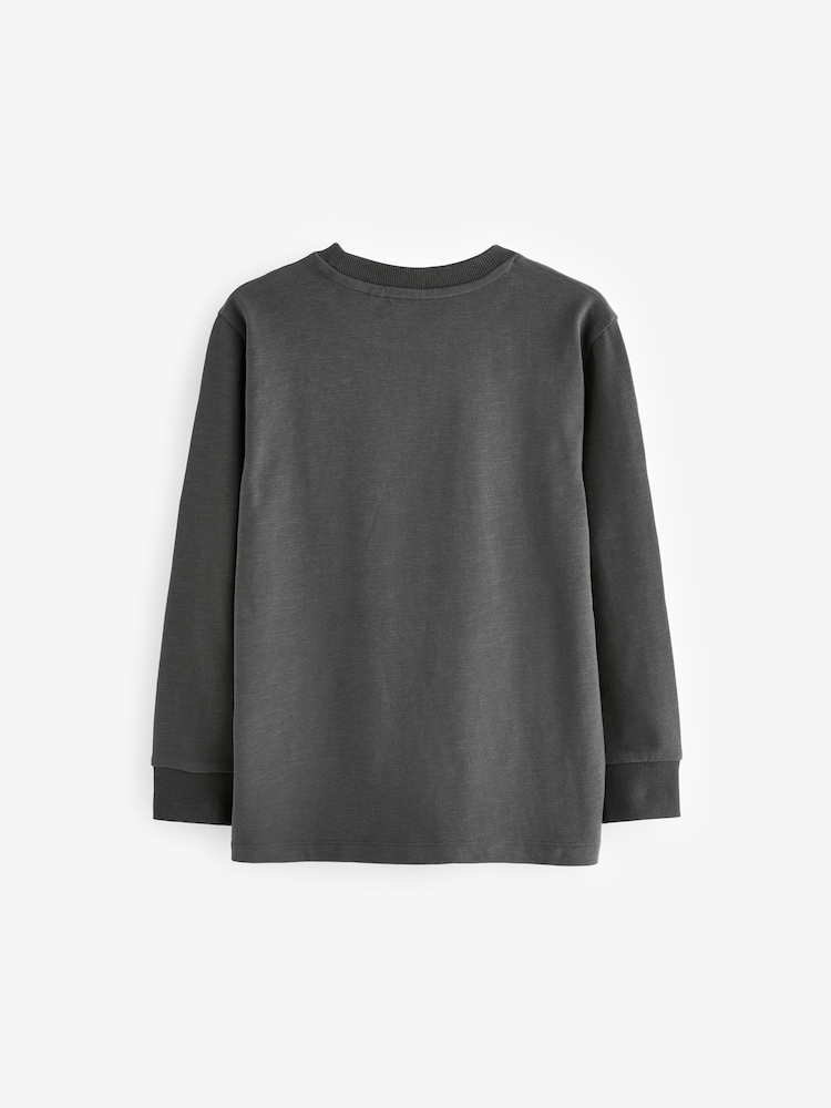 Charcoal Grey Long Sleeve Cosy T-Shirt (3-16yrs) - Image 2 of 3