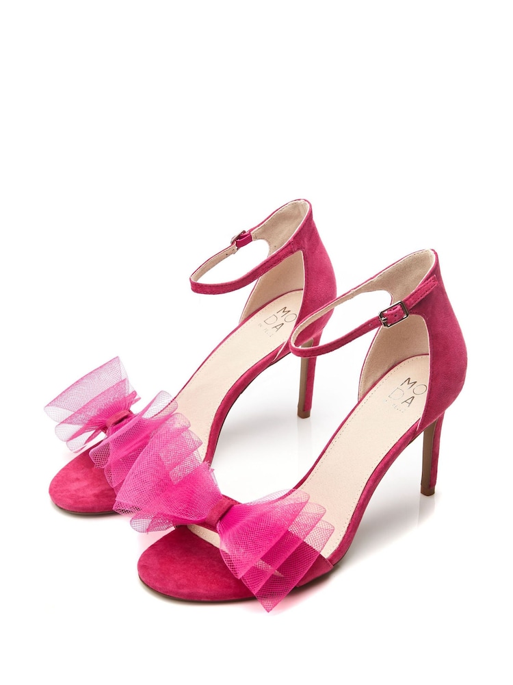 Pink - Moda in Pelle Raeleigh Stilletto Sandals With Bow Trim - Bild 2 von 4 Pink - Moda in Pelle Raeleigh Stilletto Sandals With Bow Trim - Bild 2 von 4