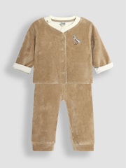 JoJo Maman Bébé Brown Baby Duck Velour Set 3 Piece - Image 1 of 7