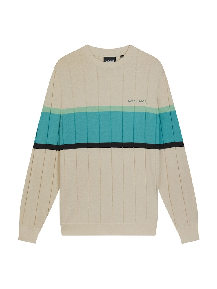 Lyle & Scott Cream Volley Stripe Knitted Jumper - Image 5 of 5 Lyle & Scott Cream Volley Stripe Knitted Jumper - Image 5 of 5