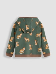 JoJo Maman Bébé Mocha Brown Safari Cats Appliqué Reversible Hoodie - Image 2 of 8