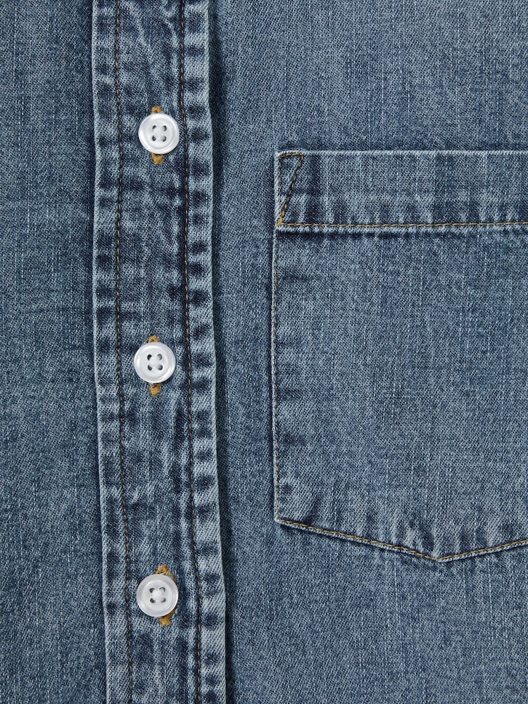 Reiss Blue Rosie 9-13 yrs Denim Button-Through Shirt - Image 4 of 4