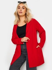 Yours Curve Red Pocket Blazer - Image 1 of 5
