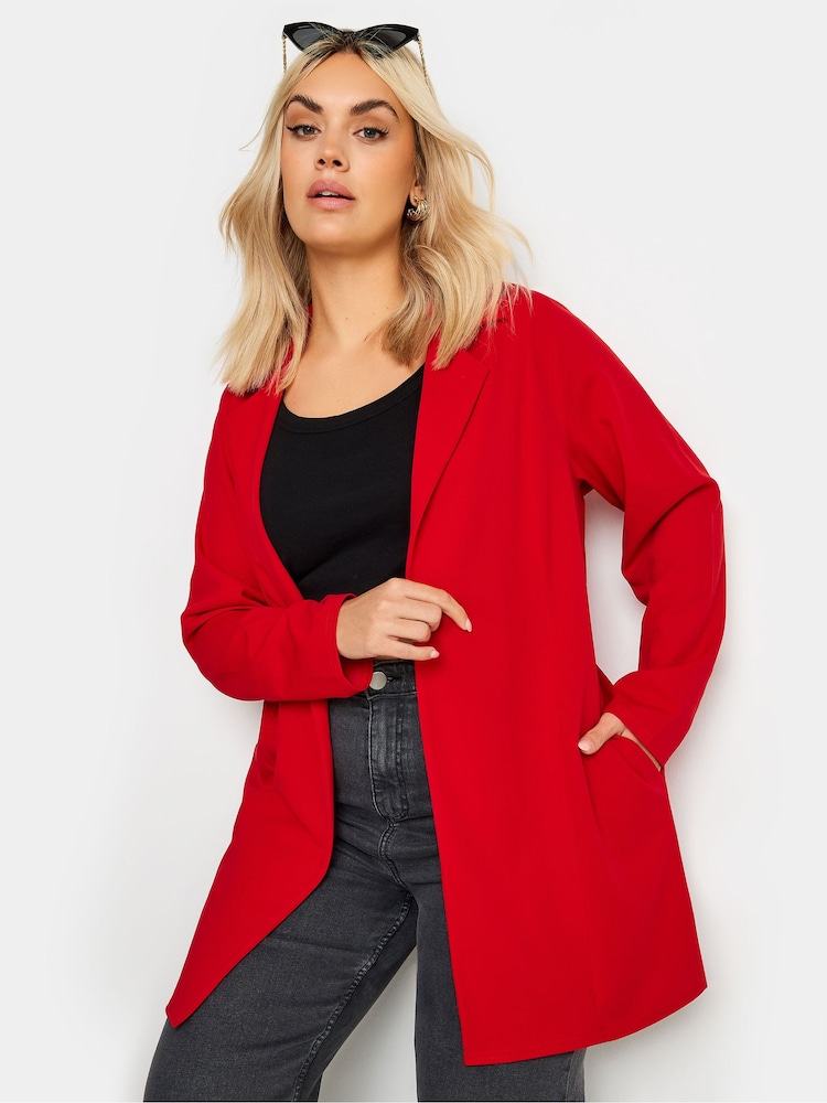 Yours Curve Red Pocket Blazer - Image 1 of 5