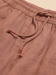 White Stuff Tan Brown 100% Linen Blend Belle Wide Trousers - Image 7 of 7