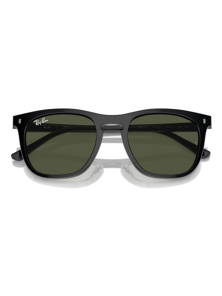 Ray-Ban Rb2210 Square Black Sunglasses - Image 8 of 8