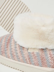 FatFace Light Pink Faux Fur Cuff Knit Boots - Image 2 of 2