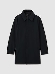 Reiss Navy Logan Hybrid Removable Funnel Neck Overcoat - Image 2 of 6