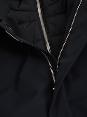 Reiss Navy Logan Hybrid Removable Funnel Neck Overcoat - Image 6 of 6