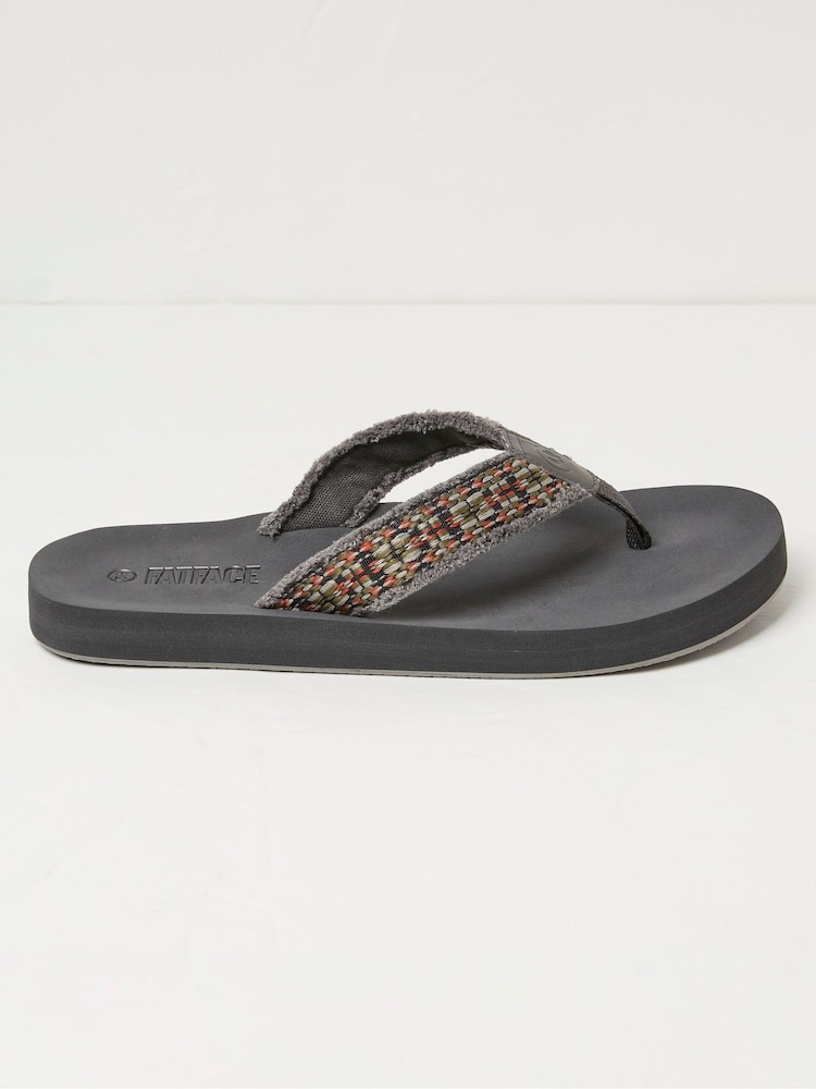 FatFace Harris Grey Flip Flops - Image 1 of 3